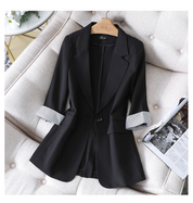 切り返し袖ストライプ美ラインジャケット　２色展開