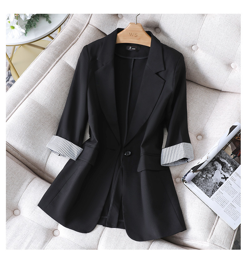 切り返し袖ストライプ美ラインジャケット　２色展開