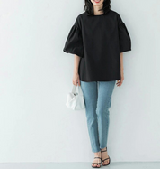 パフスリーブライトカラーシャツ