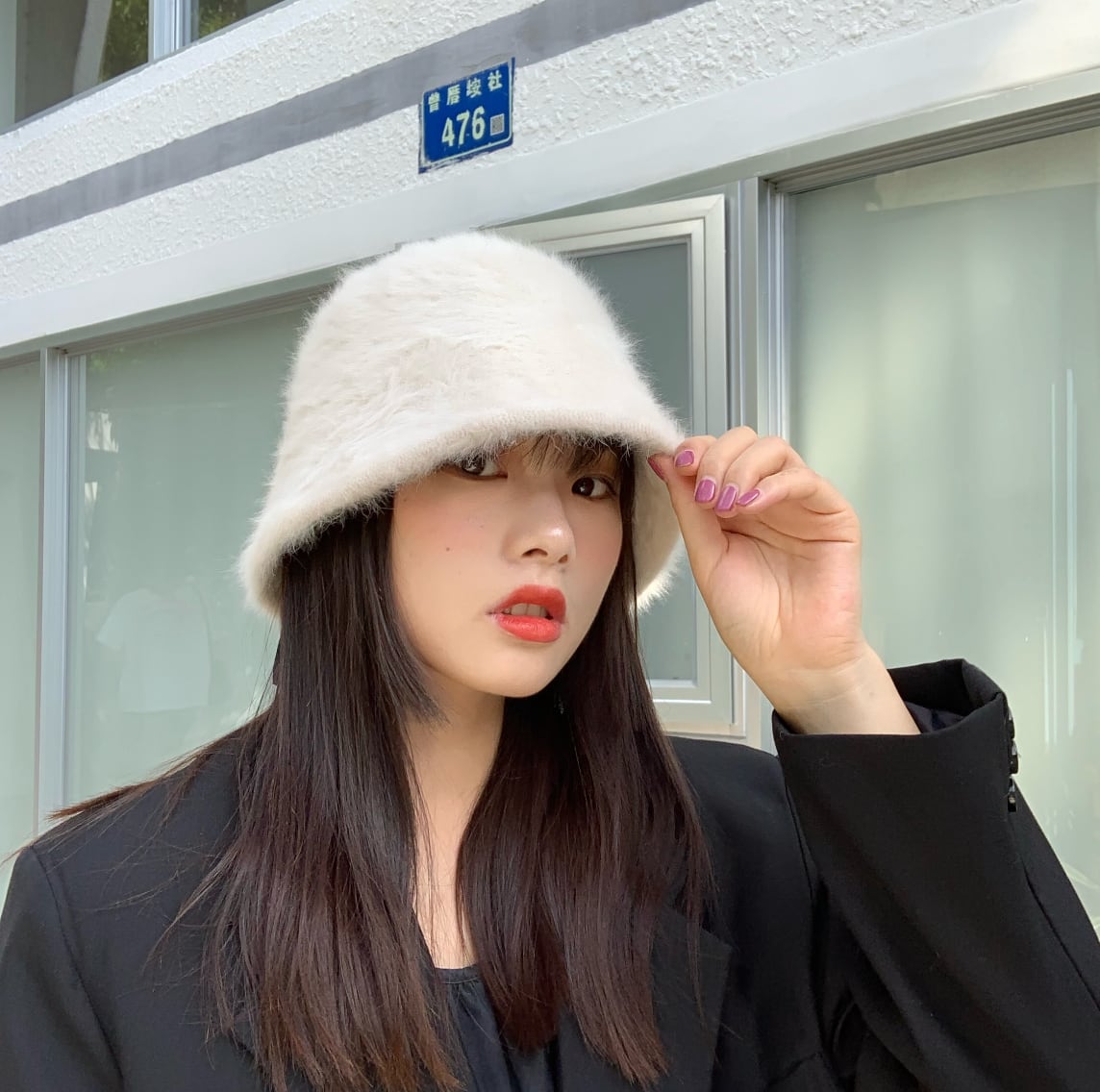 ラビットファーバケットハット　８色展開 - select store mirror meラビットファーバケットハット　８色展開190023476mirror meselect store mirror me190023476ホワイト