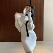 デザインブラックリボンオフショルダーニットワンピース - select store mirror meデザインブラックリボンオフショルダーニットワンピース80667679mirror meselect store mirror me80667679S