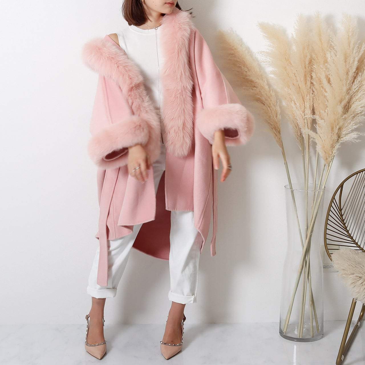 【高品質ウール９０％＆カシミヤ１０％＆リアルフォックスファー】【動画あり】ドルマンスリーブルーズコート　３色展開 - select store mirror me【高品質ウール９０％＆カシミヤ１０％＆リアルフォックスファー】【動画あり】ドルマンスリーブルーズコート　３色展開153297755mirror meselect store mirror me153297755ホワイト XS