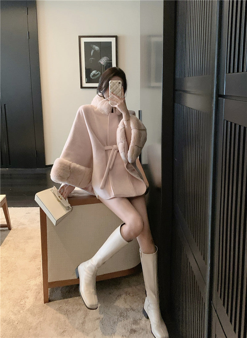 ファーケープシルエットコート