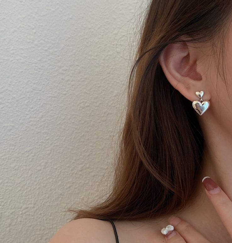 【シルバー925】ダブルハートシルバーカラーピアス　２タイプ - select store mirror me【シルバー925】ダブルハートシルバーカラーピアス　２タイプ194857806mirror meselect store mirror me194857806小サイズ