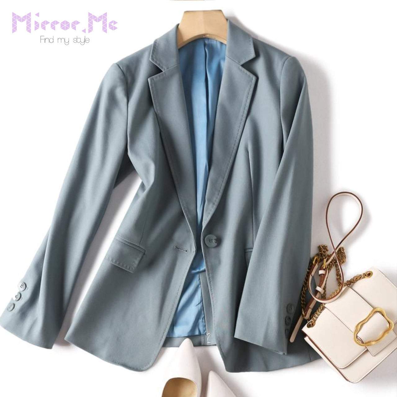 アッシュブルー美シルエットシンプルジャケット - select store mirror meアッシュブルー美シルエットシンプルジャケット96359968mirror meselect store mirror me96359968S