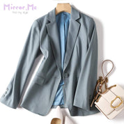 アッシュブルー美シルエットシンプルジャケット - select store mirror meアッシュブルー美シルエットシンプルジャケット96359968mirror meselect store mirror me96359968S