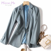 アッシュブルー美シルエットシンプルジャケット - select store mirror meアッシュブルー美シルエットシンプルジャケット96359968mirror meselect store mirror me96359968S