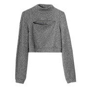 チャコールグレーバストカットボトルネックニット - select store mirror meチャコールグレーバストカットボトルネックニット96693967mirror meselect store mirror me96693967S