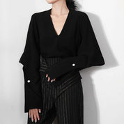 変形デザインシルエットバックスリットブラックブラウス - select store mirror me変形デザインシルエットバックスリットブラックブラウス97500572mirror meselect store mirror me97500572S