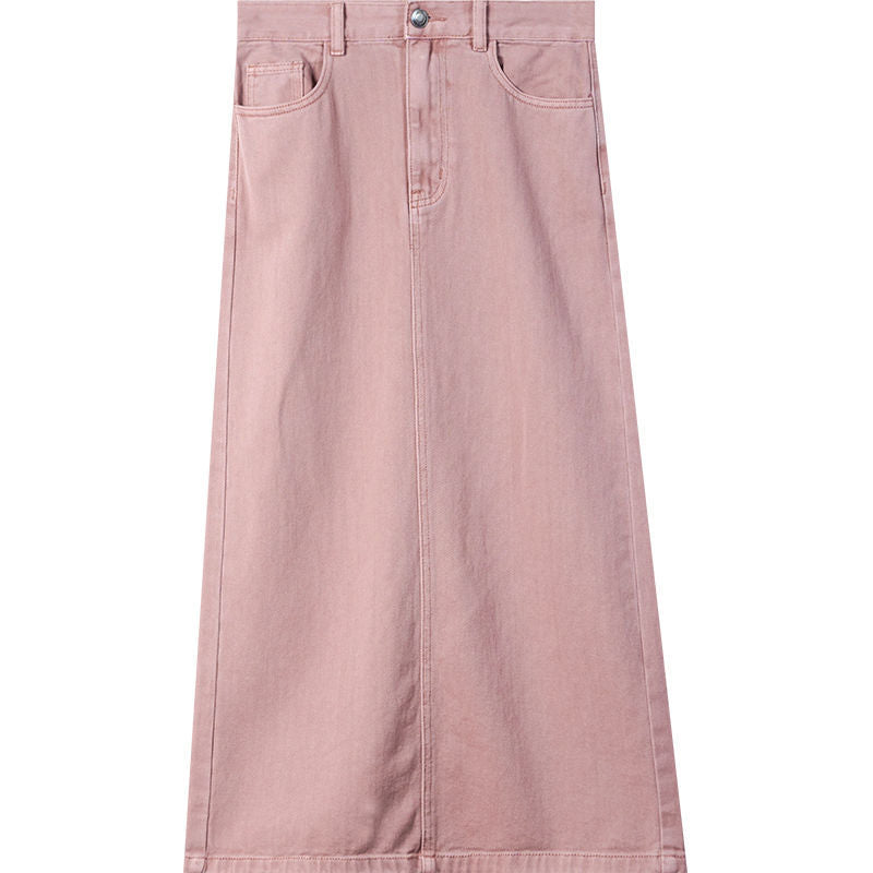 ピンクデニムスカート