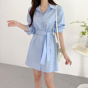 フレンチカラーシャツワンピース