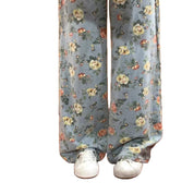 レトロ花柄ストレートジーンズ
