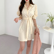 フレンチカラーシャツワンピース