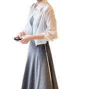 バックタイクロップドシャツ