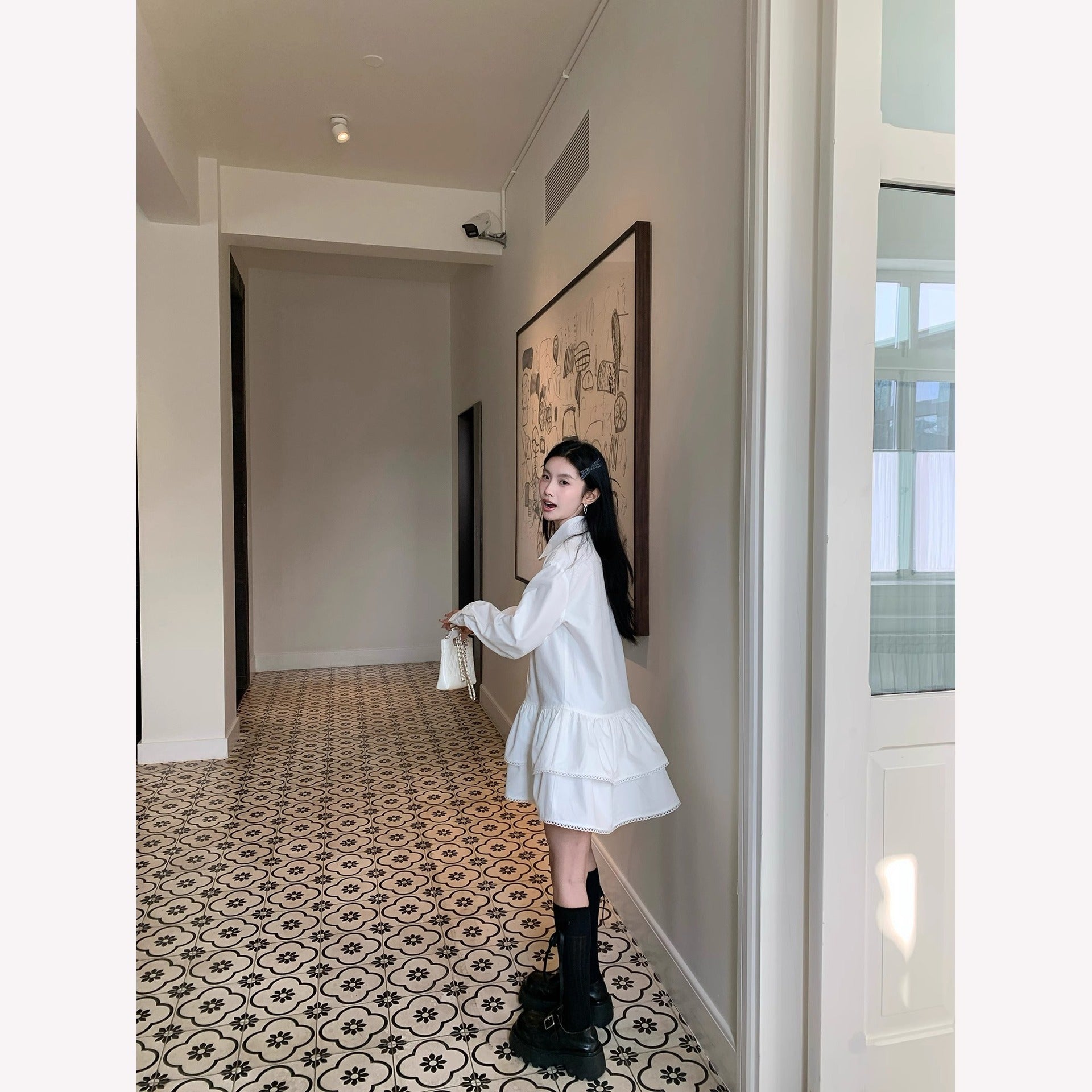 ティアードシャツワンピース