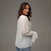 フェミニンシアー フロントリボンブラウス