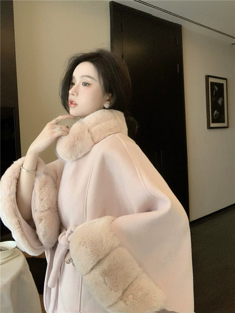 ファーケープシルエットコート