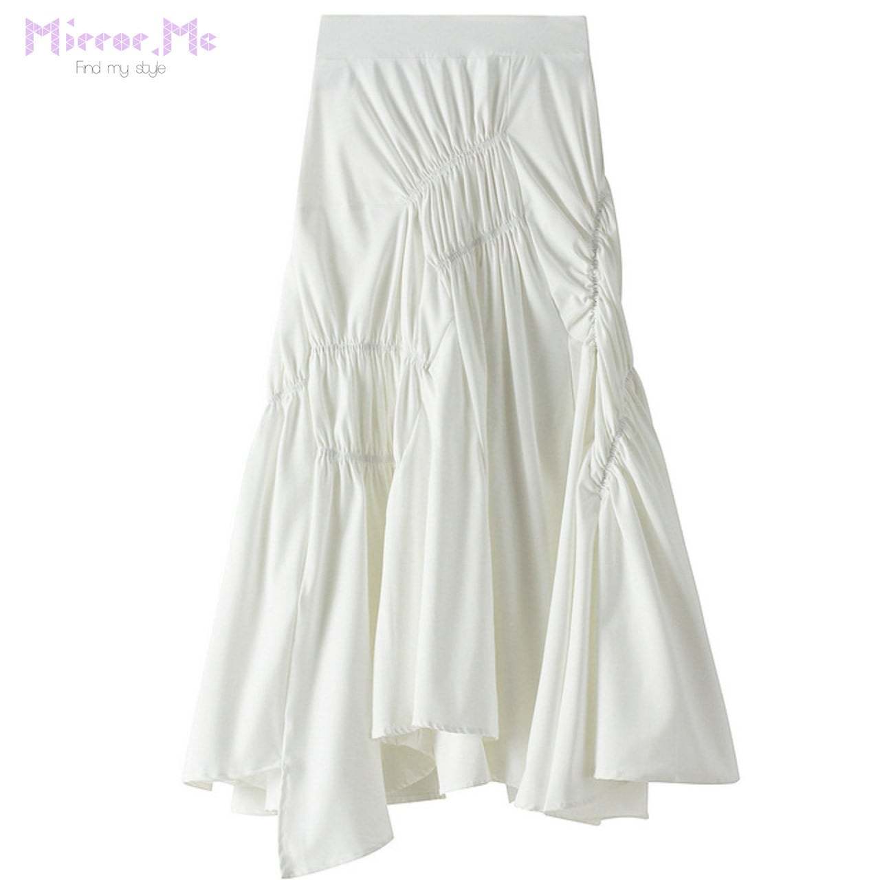 デザインタックフリルAラインスカート　４色展開 - select store mirror meデザインタックフリルAラインスカート　４色展開76990678mirror meselect store mirror me76990678ホワイト