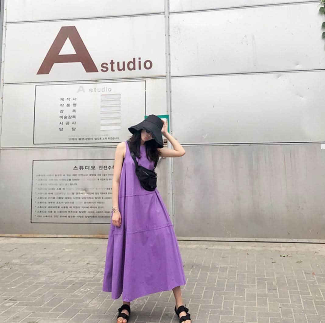 ナチュラルパープルタックAラインワンピース - select store mirror meナチュラルパープルタックAラインワンピース109714351mirror meselect store mirror me109714351S