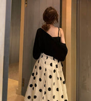 ブラックドットフレアAラインスカート - select store mirror meブラックドットフレアAラインスカート192222348mirror meselect store mirror me192222348S