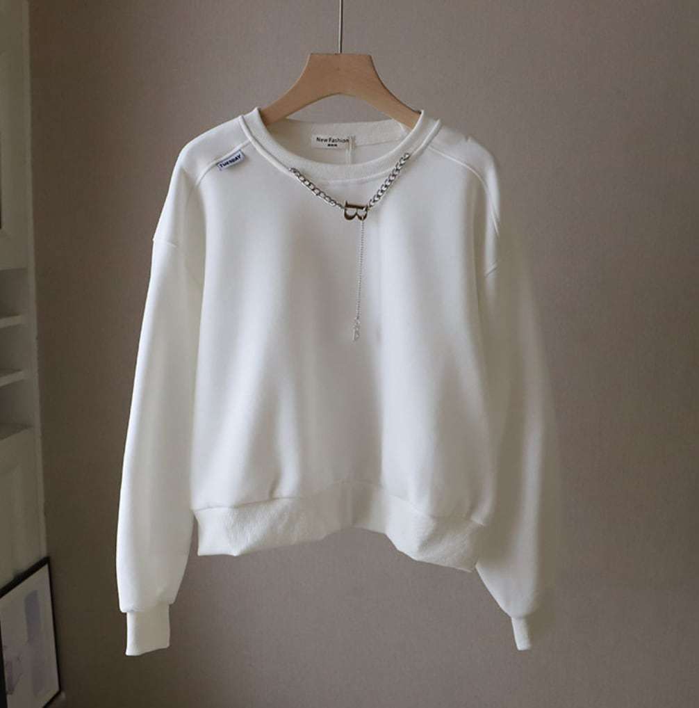 【動画あり】Bロゴチェーンスウェットトップス　４色展開 - select store mirror me【動画あり】Bロゴチェーンスウェットトップス　４色展開188688474mirror meselect store mirror me188688474ホワイト
