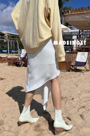 アシンメトリーカットKIKIスカート　４色展開 - select store mirror meアシンメトリーカットKIKIスカート　４色展開205735502mirror meselect store mirror me205735502ホワイトS