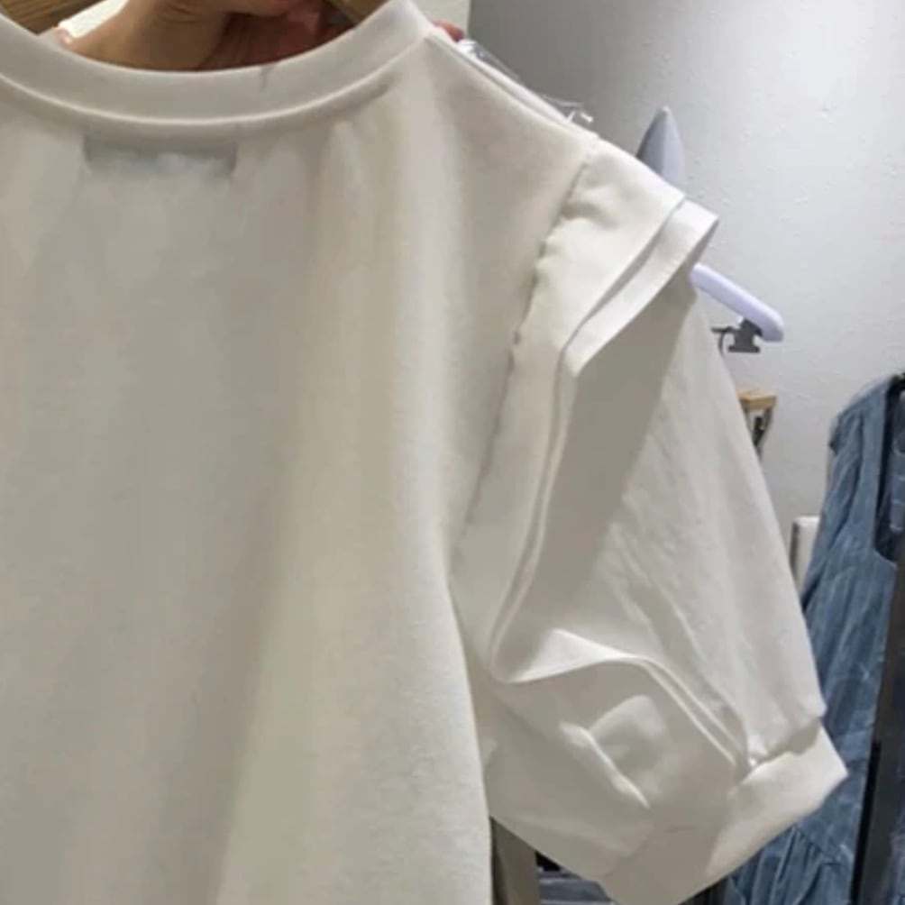 ＜ホワイトL１点即納＞デザインフリルパフスリーブTシャツ　２色展開 - select store mirror me＜ホワイトL１点即納＞デザインフリルパフスリーブTシャツ　２色展開194487795mirror meselect store mirror me194487795ホワイト S