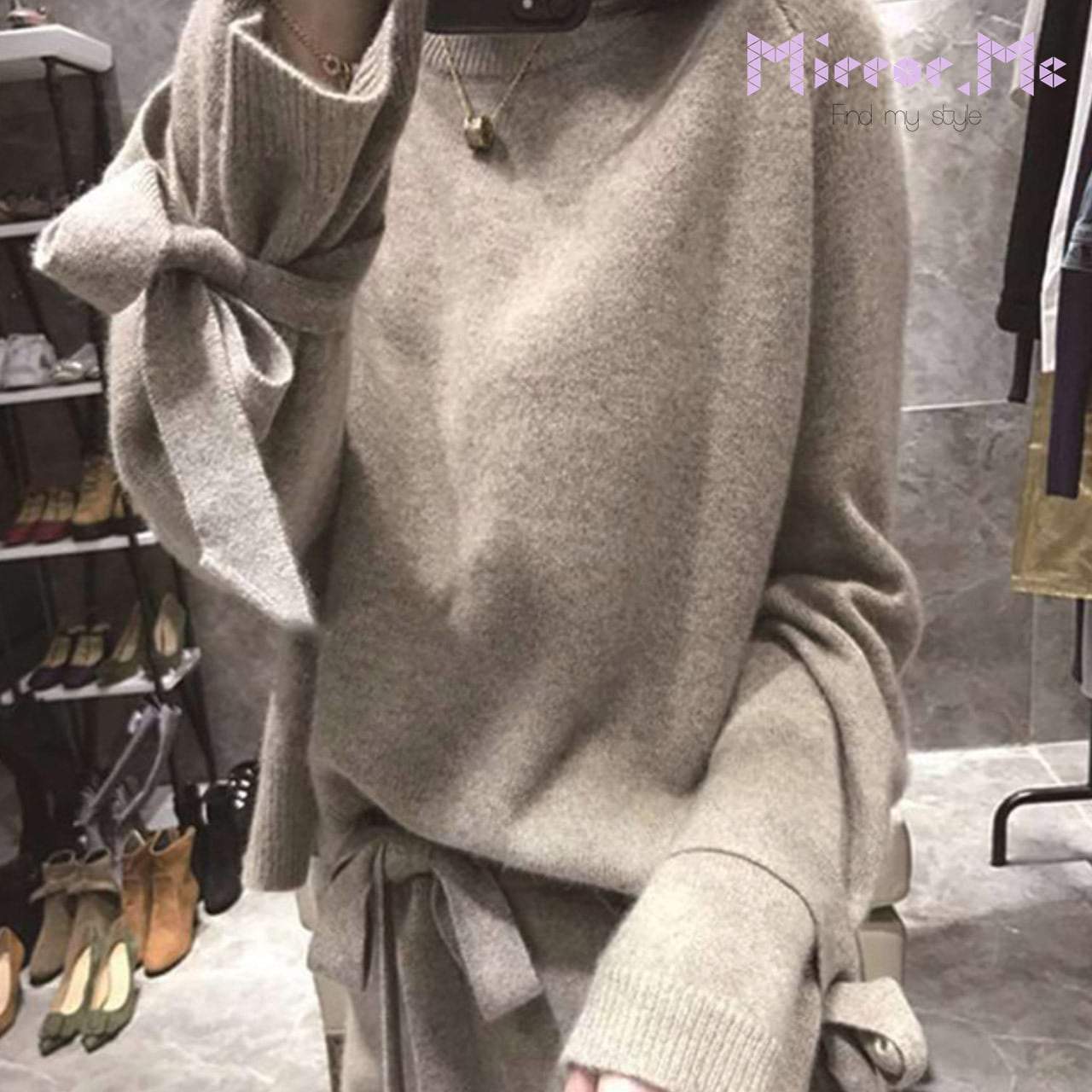 ＜グレー Mサイズ１点即納＞【高品質】【動画あり】スリーブリボンカシミアニット＆フレアパンツセットアップ　２色展開 - select store mirror me＜グレー Mサイズ１点即納＞【高品質】【動画あり】スリーブリボンカシミアニット＆フレアパンツセットアップ　２色展開194489256mirror meselect store mirror me194489256ベージュ S