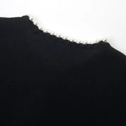 ＜【即納】ブラックM１点＞【動画あり】パールデザインニットカーディガン　２色展開 mirror me