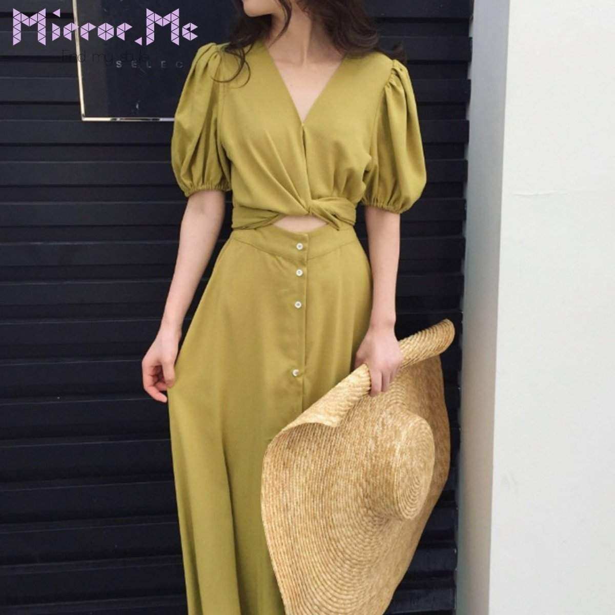 ＜Mサイズ１点即納＞【動画あり】パフスリーブフロントオープンバックリボンワンピース - select store mirror me＜Mサイズ１点即納＞【動画あり】パフスリーブフロントオープンバックリボンワンピース194553583mirror meselect store mirror me194553583S