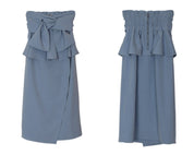 ＜M２点即納＞デザインウエストフリルリボンくすみブルースカート - select store mirror me＜M２点即納＞デザインウエストフリルリボンくすみブルースカート99403507mirror meselect store mirror me99403507S