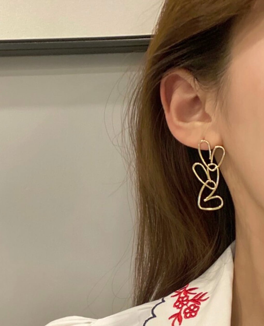アシンメトリーニュアンスハートピアス - select store mirror meアシンメトリーニュアンスハートピアスmirror meselect store mirror meフリーサイズ