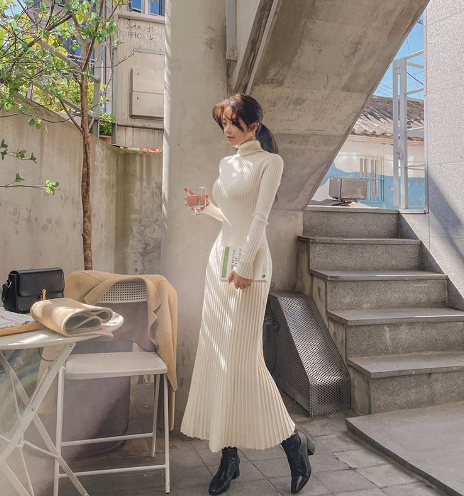 リブニット美シルエットロングワンピース - select store mirror meリブニット美シルエットロングワンピースmirror meselect store mirror meフリーサイズ
