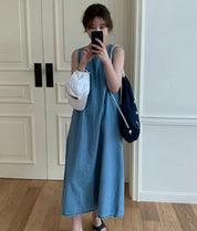 デニムダブルリボンサックロングワンピース - select store mirror meデニムダブルリボンサックロングワンピースmirror meselect store mirror meフリーサイズ