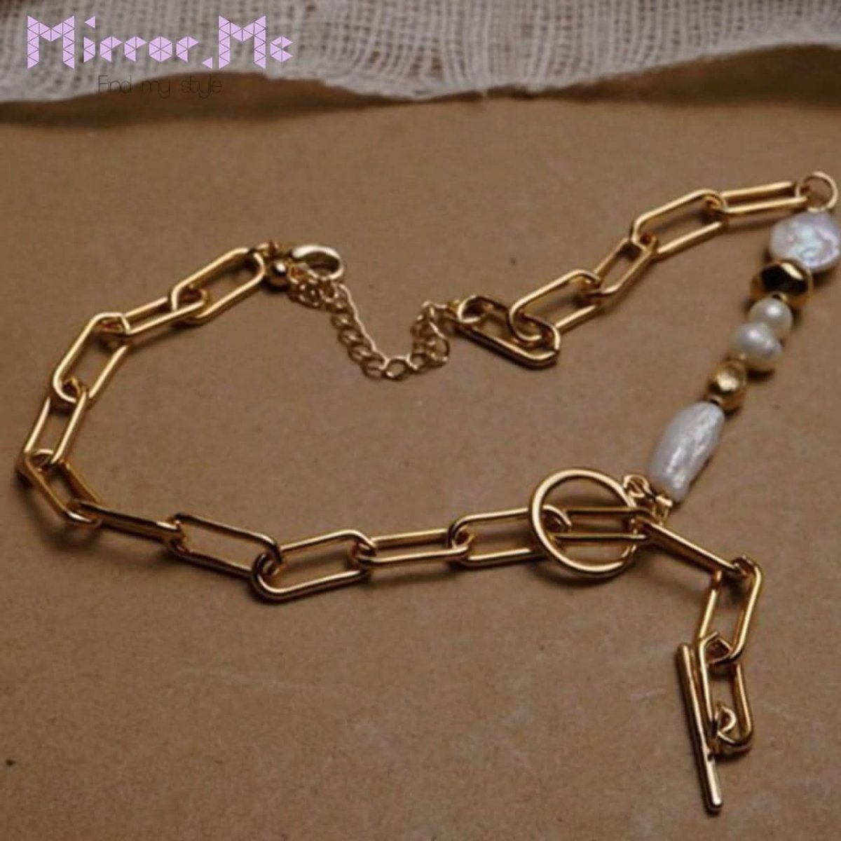 【淡水真珠】デザインパールアンティークゴールドネックレス - select store mirror me【淡水真珠】デザインパールアンティークゴールドネックレスmirror meselect store mirror meフリーサイズ