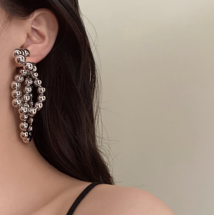 シルバーボールロットチェーンピアス - select store mirror meシルバーボールロットチェーンピアスmirror meselect store mirror meフリーサイズ