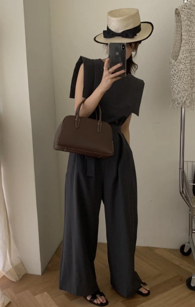 デザインショルダーウエストリボンロンパース - select store mirror meデザインショルダーウエストリボンロンパースmirror meselect store mirror meフリーサイズ