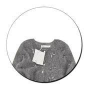 パールボタン立体リボンライトグレーニットセーター - select store mirror meパールボタン立体リボンライトグレーニットセーターmirror meselect store mirror meフリーサイズ