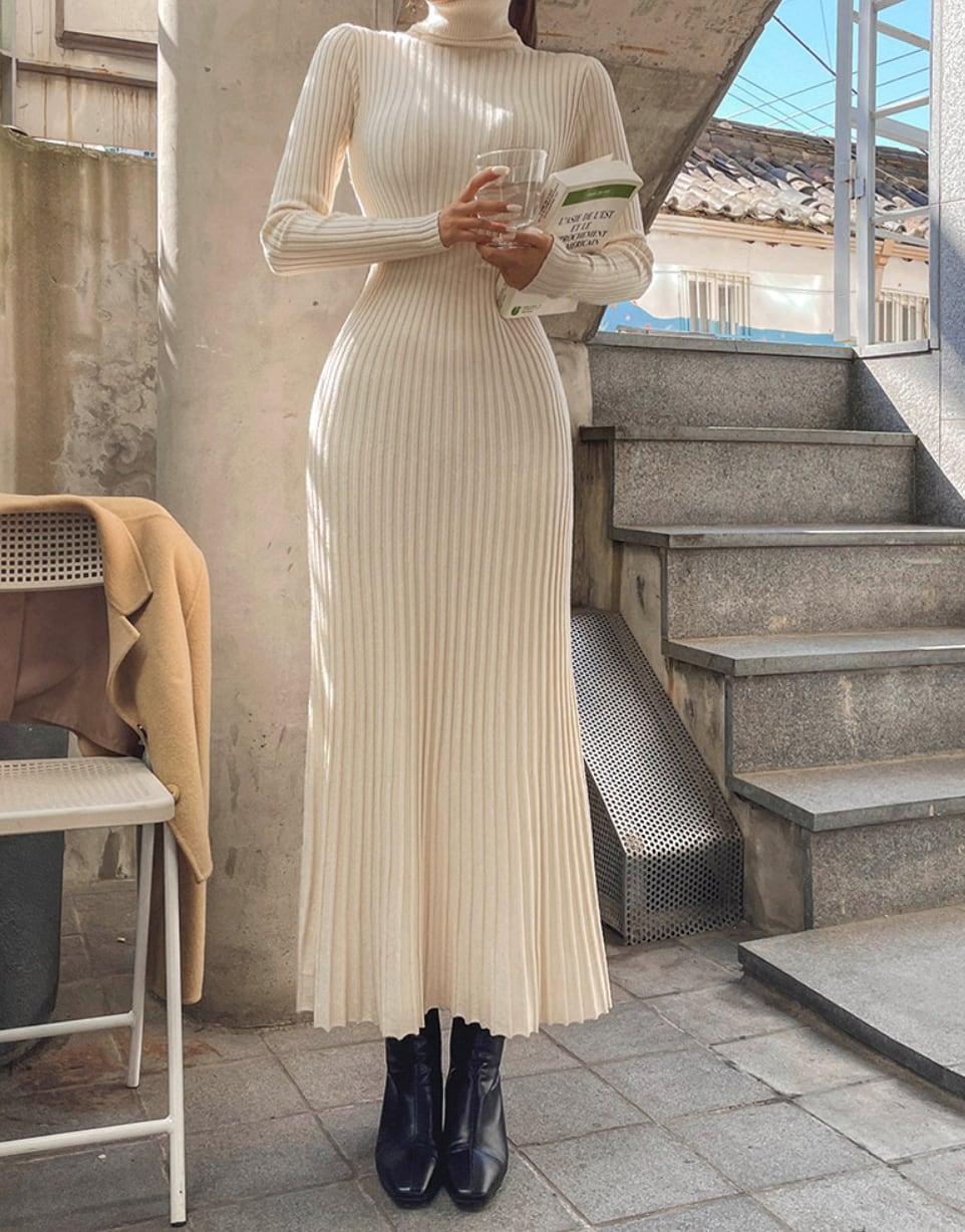 リブニット美シルエットロングワンピース - select store mirror meリブニット美シルエットロングワンピースmirror meselect store mirror meフリーサイズ