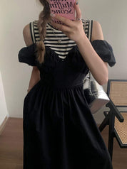 【大人気】【動画あり】デザイン切り替えボーダーオフショルダーワンピース - select store mirror me【大人気】【動画あり】デザイン切り替えボーダーオフショルダーワンピースmirror meselect store mirror meフリーサイズ