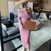 【動画あり】くすみピンクオフショルダーニットタイトワンピース - select store mirror me【動画あり】くすみピンクオフショルダーニットタイトワンピースmirror meselect store mirror meフリーサイズ