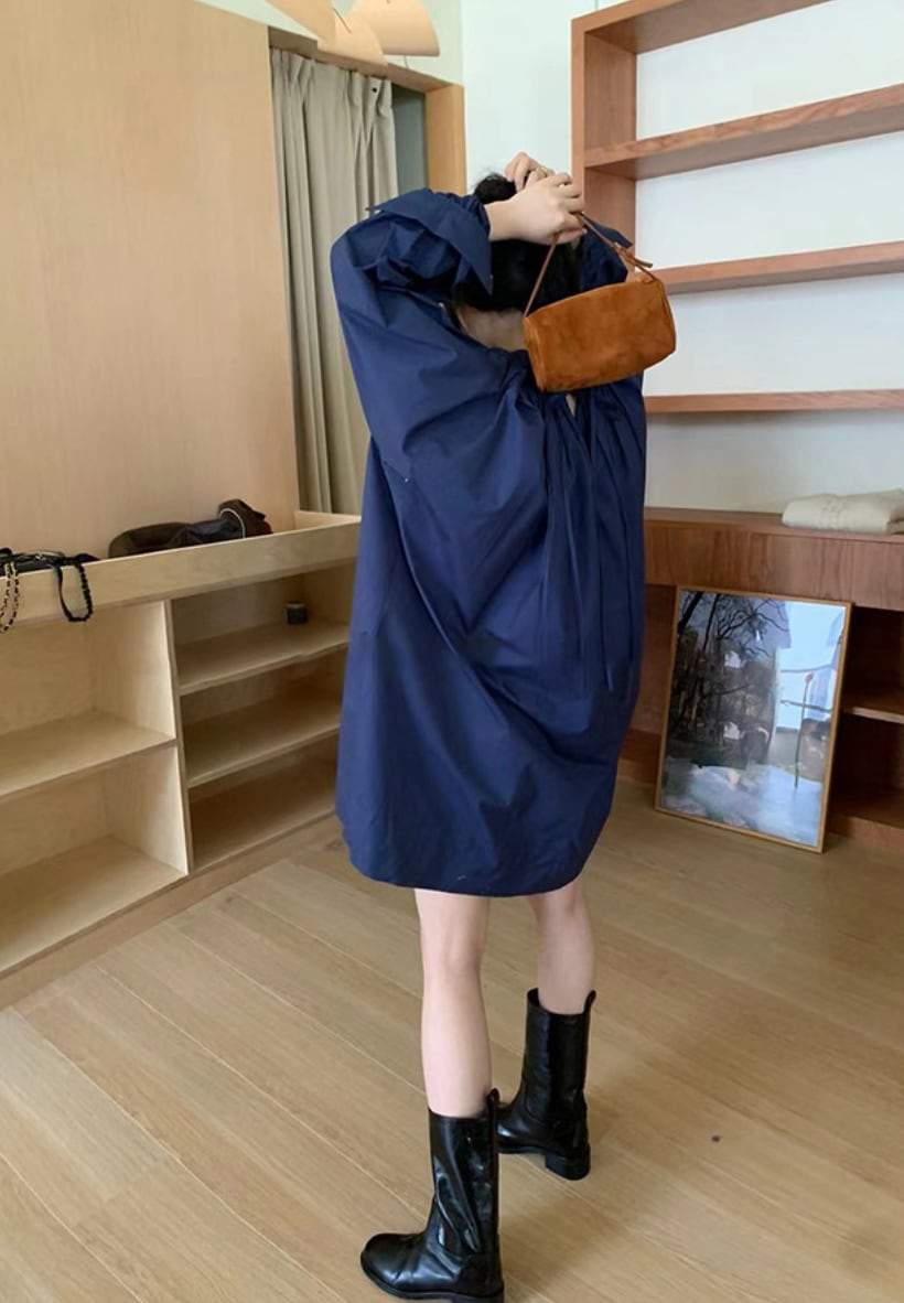【動画あり】モックネックネイビーシャツワンピース - select store mirror me【動画あり】モックネックネイビーシャツワンピースmirror meselect store mirror meフリーサイズ