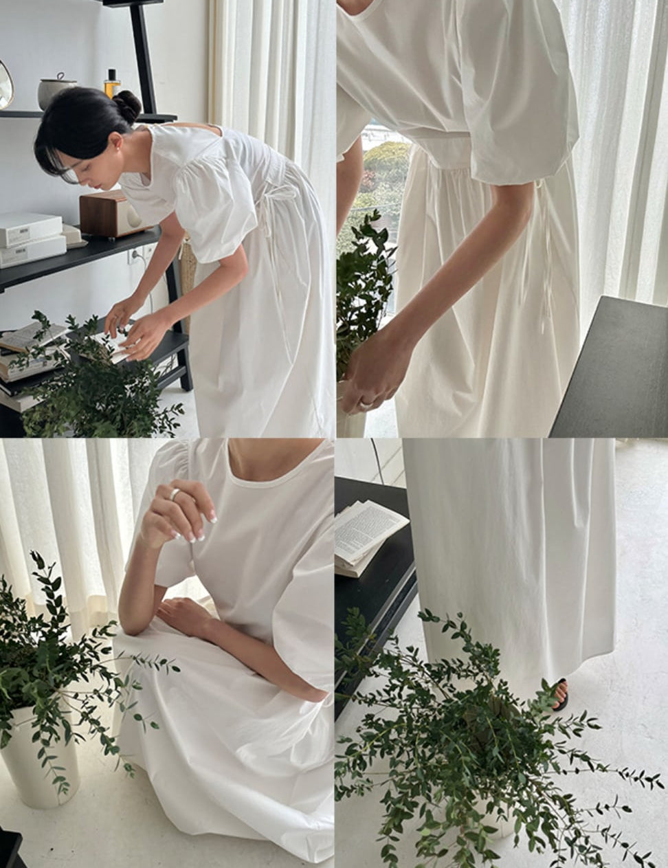 バックカットパフスリーブホワイトワンピース - select store mirror meバックカットパフスリーブホワイトワンピースmirror meselect store mirror meフリーサイズ