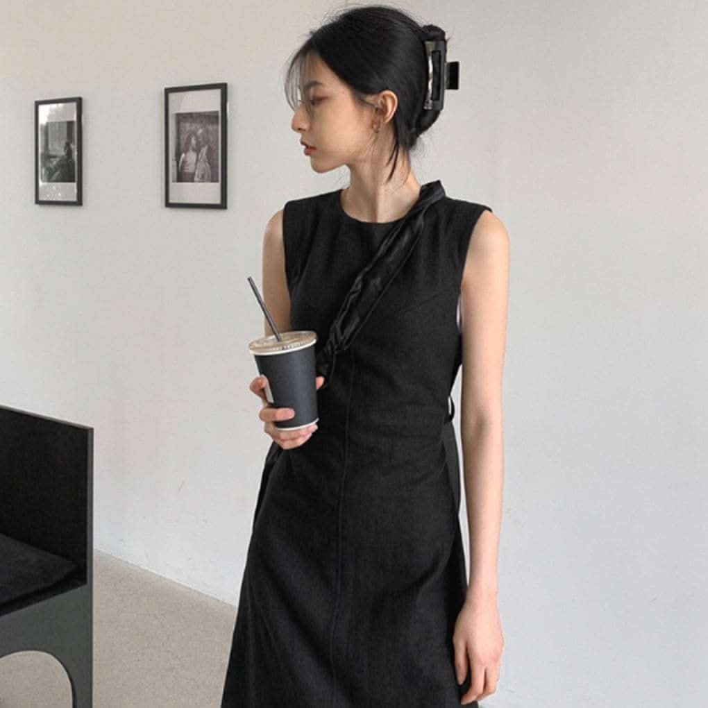 バックデザインギャザーカットリボンリネンワンピース - select store mirror meバックデザインギャザーカットリボンリネンワンピースmirror meselect store mirror meフリーサイズ