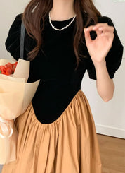カラー切り替えプリーツワンピース - select store mirror meカラー切り替えプリーツワンピースmirror meselect store mirror meフリーサイズ