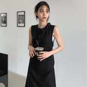 バックデザインギャザーカットリボンリネンワンピース - select store mirror meバックデザインギャザーカットリボンリネンワンピースmirror meselect store mirror meフリーサイズ