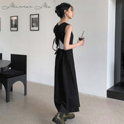 バックデザインギャザーカットリボンリネンワンピース - select store mirror meバックデザインギャザーカットリボンリネンワンピースmirror meselect store mirror meフリーサイズ