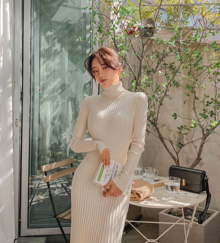 リブニット美シルエットロングワンピース - select store mirror meリブニット美シルエットロングワンピースmirror meselect store mirror meフリーサイズ
