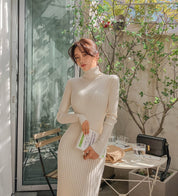 リブニット美シルエットロングワンピース - select store mirror meリブニット美シルエットロングワンピースmirror meselect store mirror meフリーサイズ