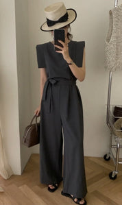 デザインショルダーウエストリボンロンパース - select store mirror meデザインショルダーウエストリボンロンパースmirror meselect store mirror meフリーサイズ